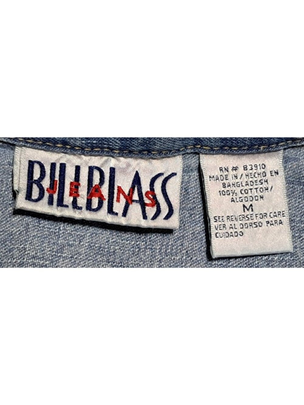 Vtg Bill Blass Denim Vest Womens M Medium Blue Boho Rose Embroidered Cotton Butt - Picture 2 of 13